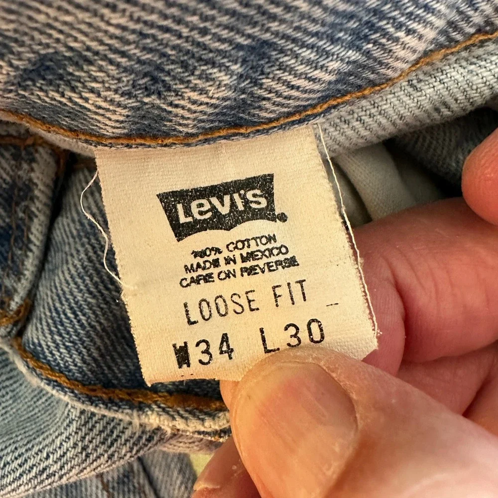 VTG Levi's 545 Jeans Mens 34x30 Light Blue Loose Fit Denim Workwear Y2K